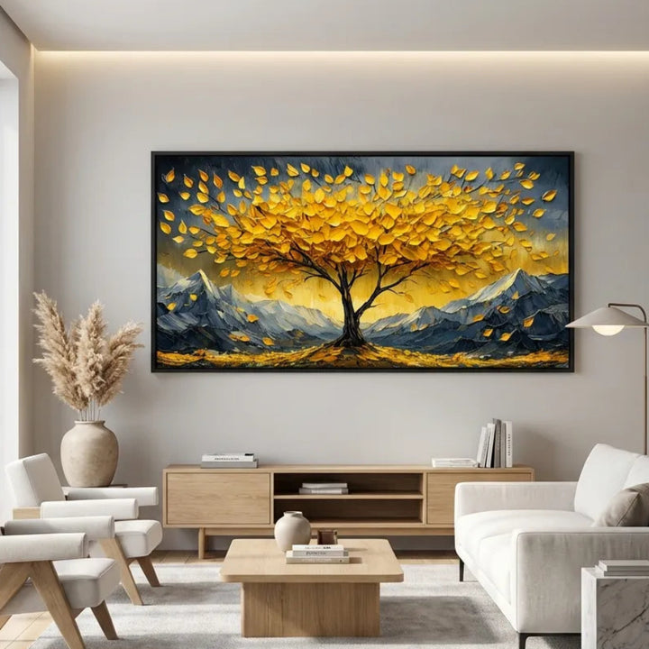 Golden Canopy Tree Painting AA