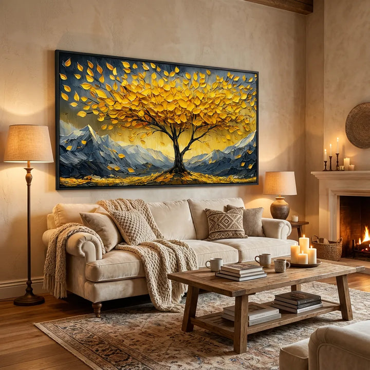 Golden Canopy Tree Painting AA