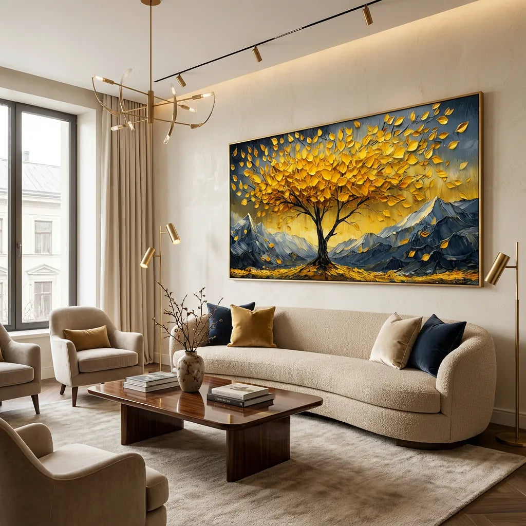 Golden Canopy Tree Painting AA