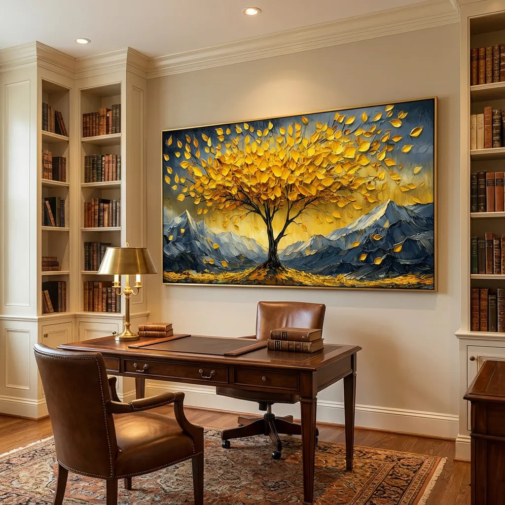 Golden Canopy Tree Painting AA