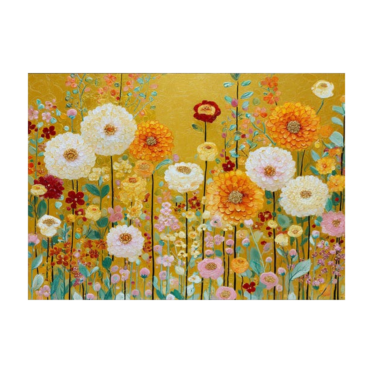 Golden Wildflower Garden Hand-Painted | HM#0738