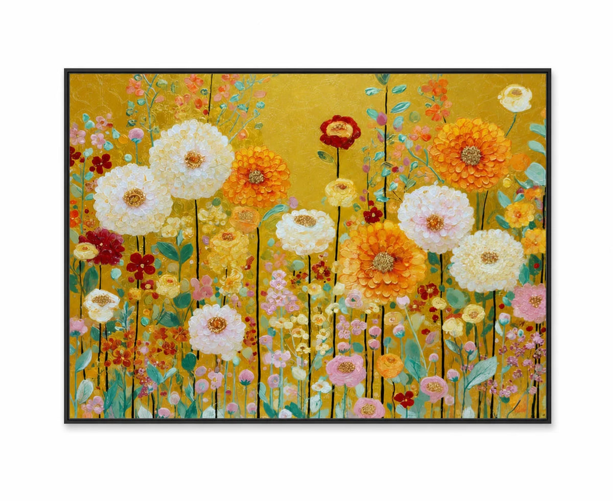 Golden Wildflower Garden Hand-Painted | HM#0738