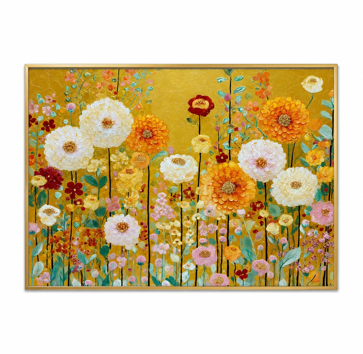 Golden Wildflower Garden Hand-Painted | HM#0738