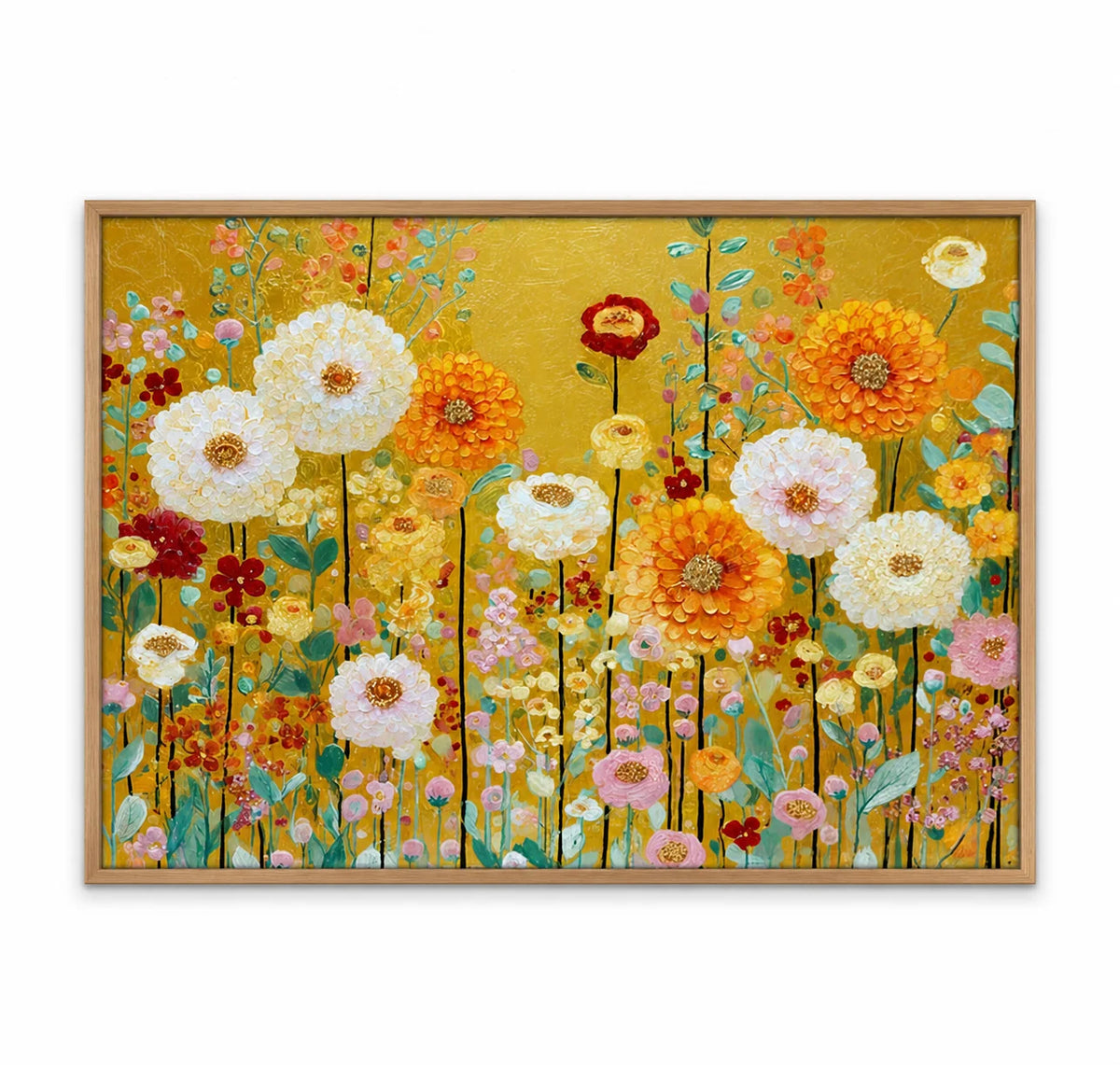 Golden Wildflower Garden Hand-Painted | HM#0738