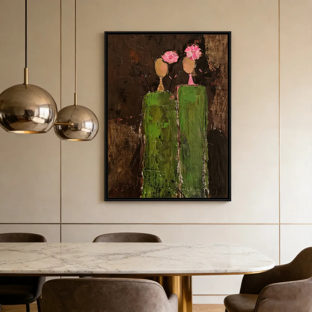 Green Abstract Figure Painting PP#2110