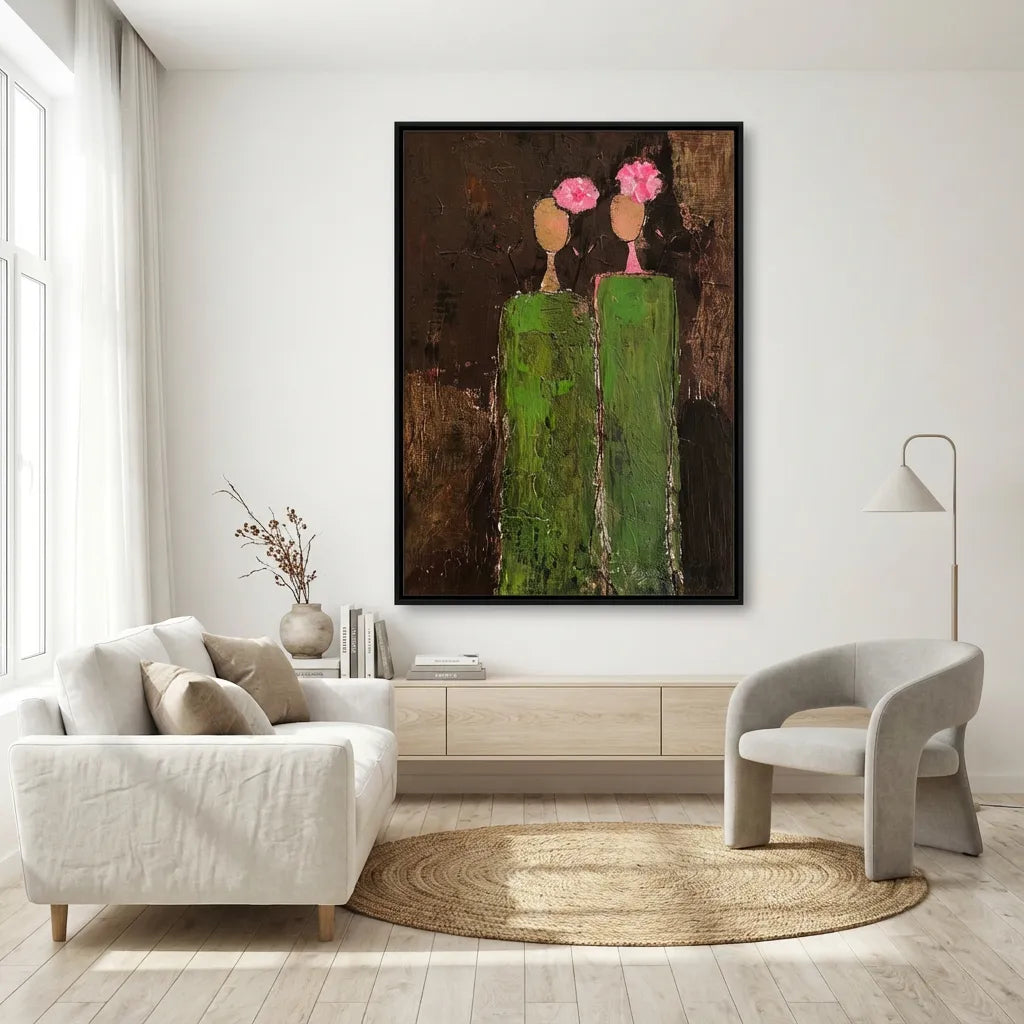 Green Abstract Figure Painting PP