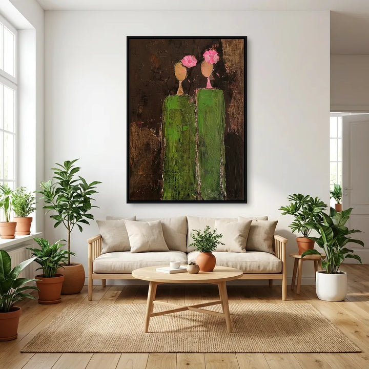 Green Abstract Figure Painting PP
