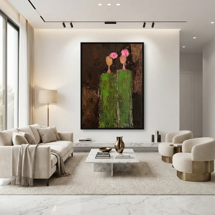 Green Abstract Figure Painting PP