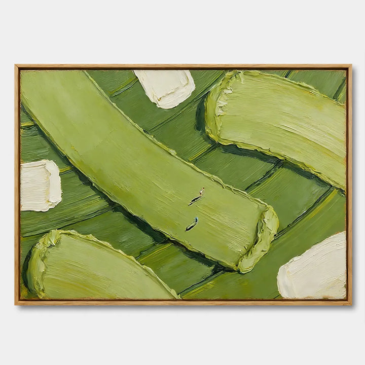 Green Field Abstract 3D Impasto Oil Painting HP