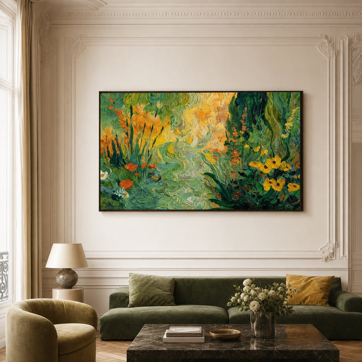 Green Botanical Abstract Hand-Painted | HM