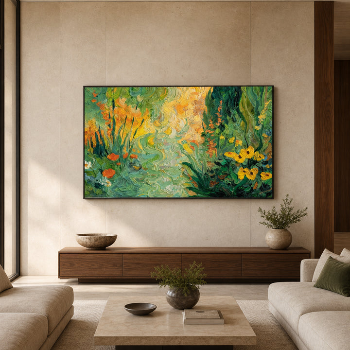 Green Botanical Abstract Hand-Painted | HM