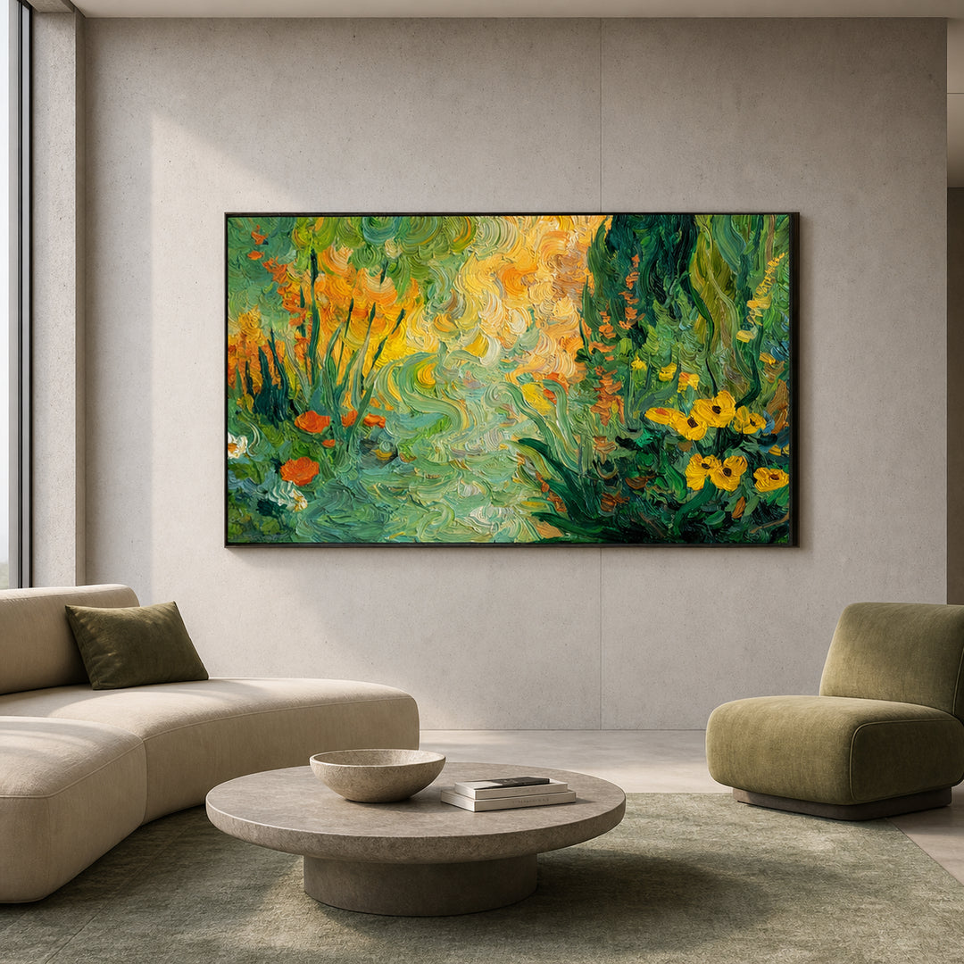 Green Botanical Abstract Hand-Painted | HM