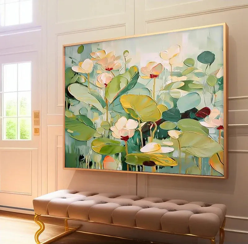 Green Floral Abstract Painting MT
