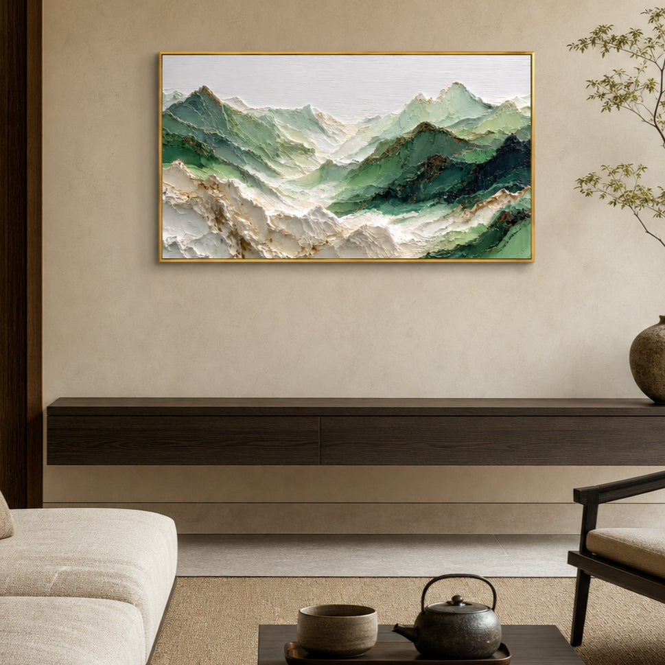 Green Mountain Landscape Hand-Painted | HM#0702