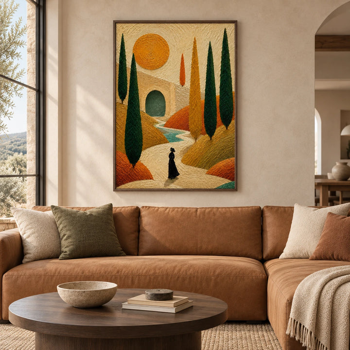 HM0716 dark-wood frame in approved medium home interior