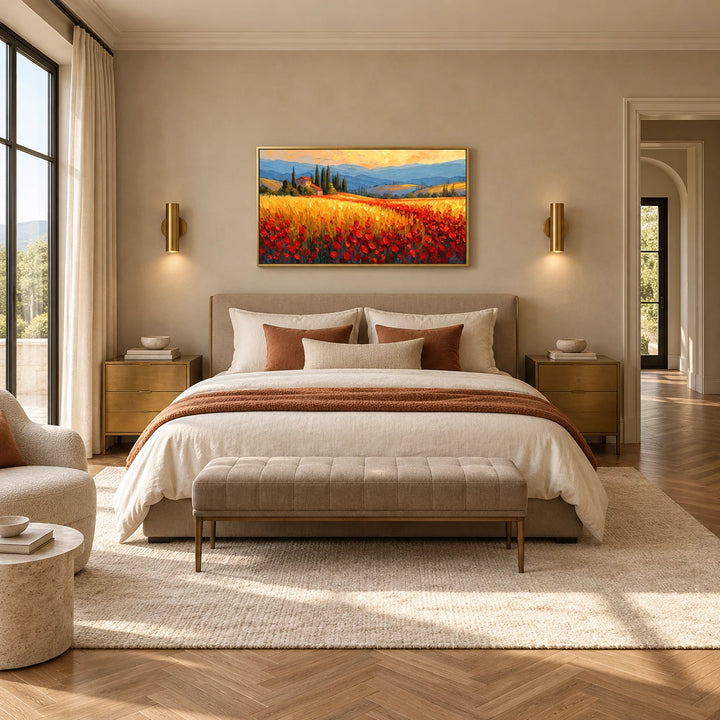 HM0729 gold frame in a complete home interior scene
