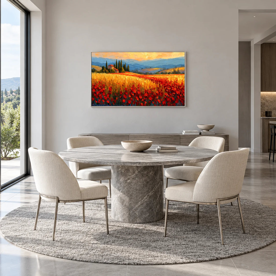 HM0729 silver frame in a complete home interior scene