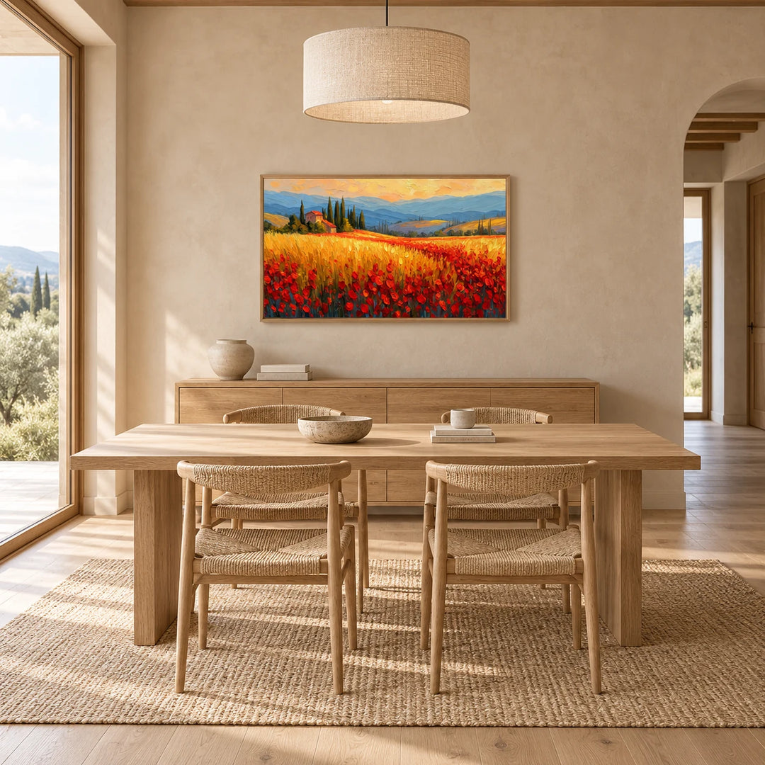 HM0729 wood frame in a complete home interior scene