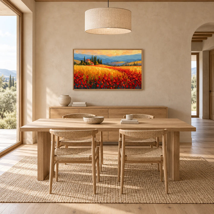 HM0729 wood frame in a complete home interior scene
