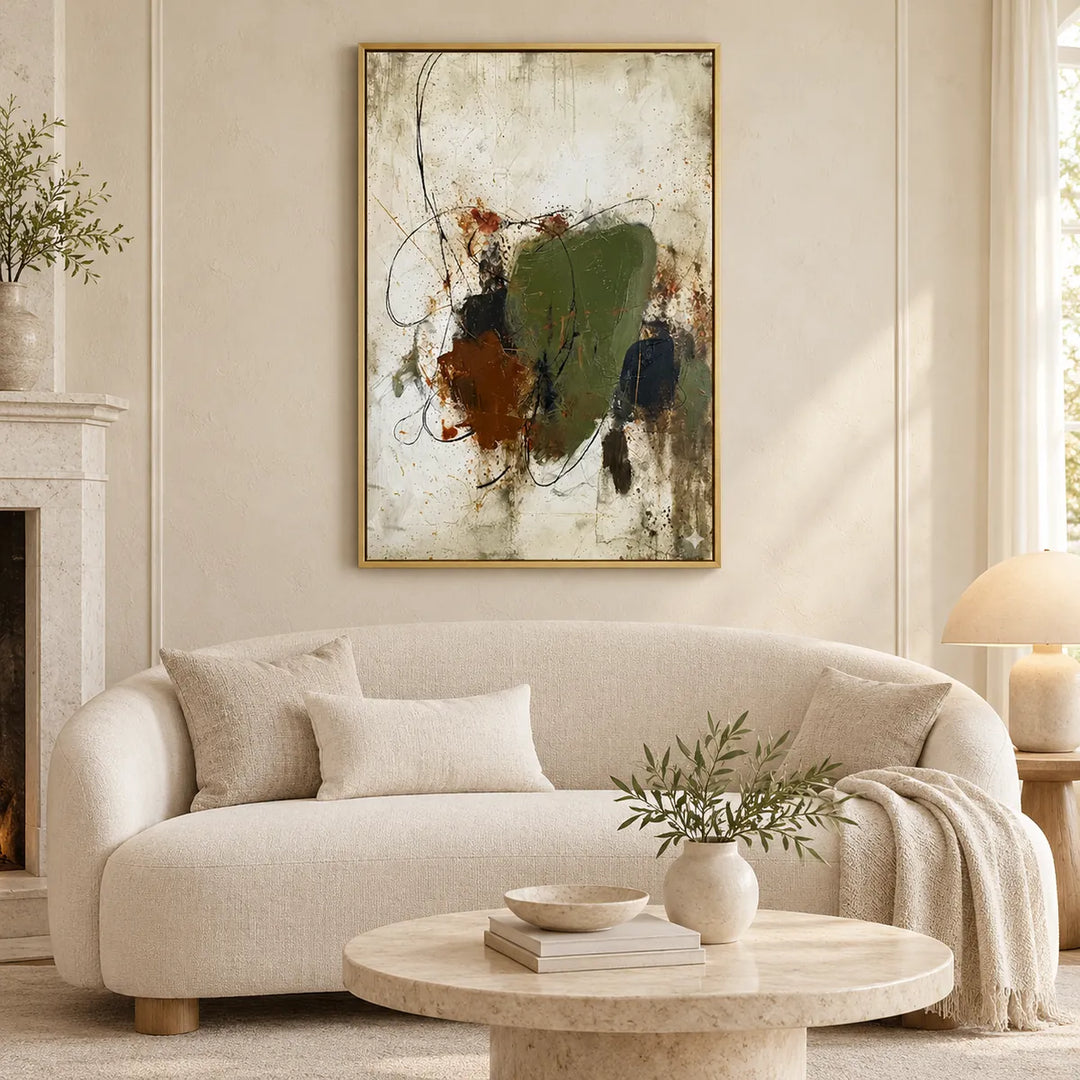HP2819 with gold frame in an individually designed cream linen and natural wood interior