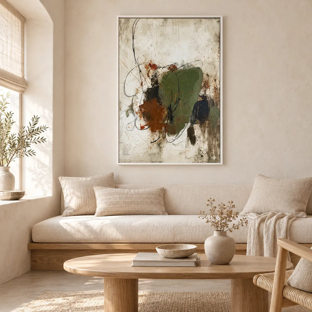 HP2819 with white frame in an individually designed cream linen and natural wood interior
