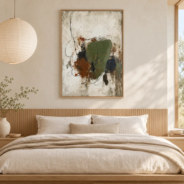 HP2819 with wood frame in an individually designed cream linen and natural wood interior