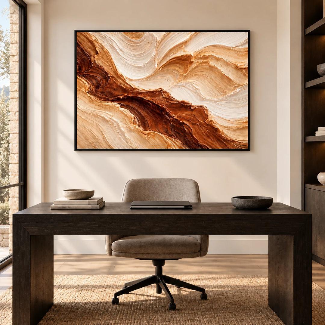 HP2843 black frame in closer medium interior with original artwork proportions