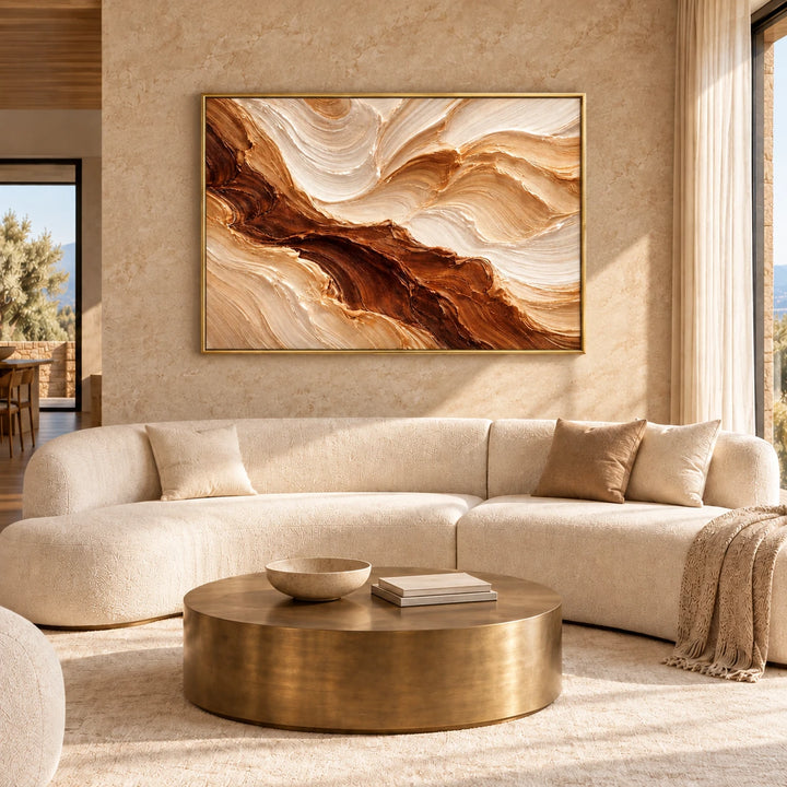 HP2843 gold frame in closer medium interior with original artwork proportions