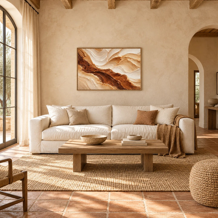 HP2843 light-coffee frame in a complete home interior scene