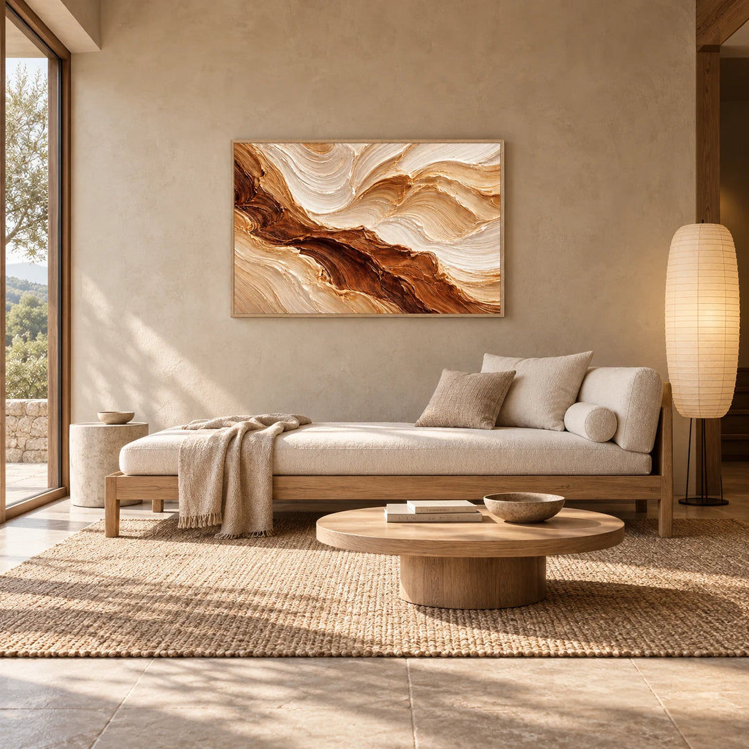 HP2843 wood frame in a complete home interior scene
