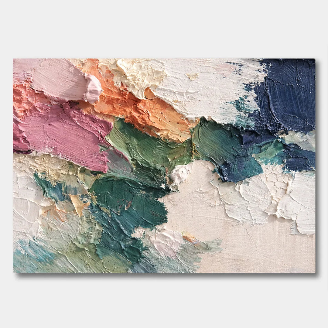 Hand-Painted Multicolor Impasto Abstract Oil Painting HP
