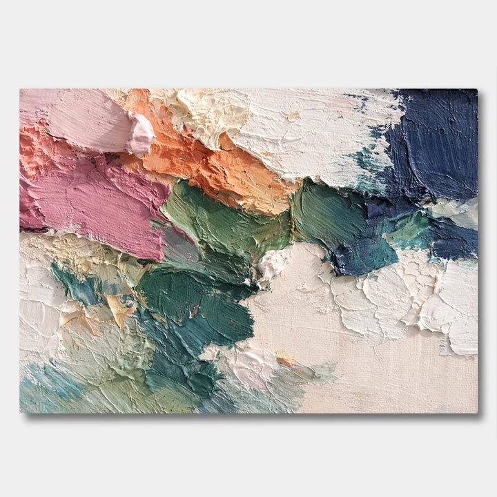 Hand-Painted Multicolor Impasto Abstract Oil Painting HP