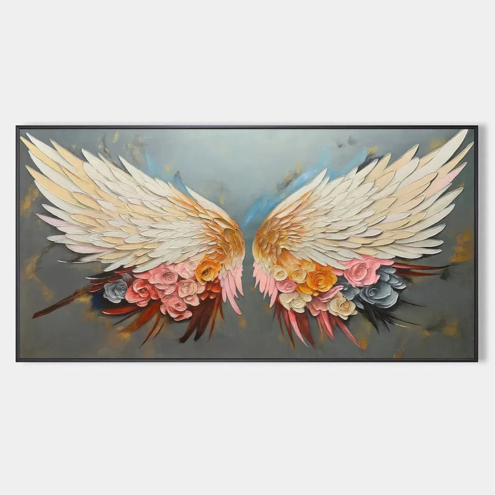 Floral Angel Wings Canvas Wall Art AA