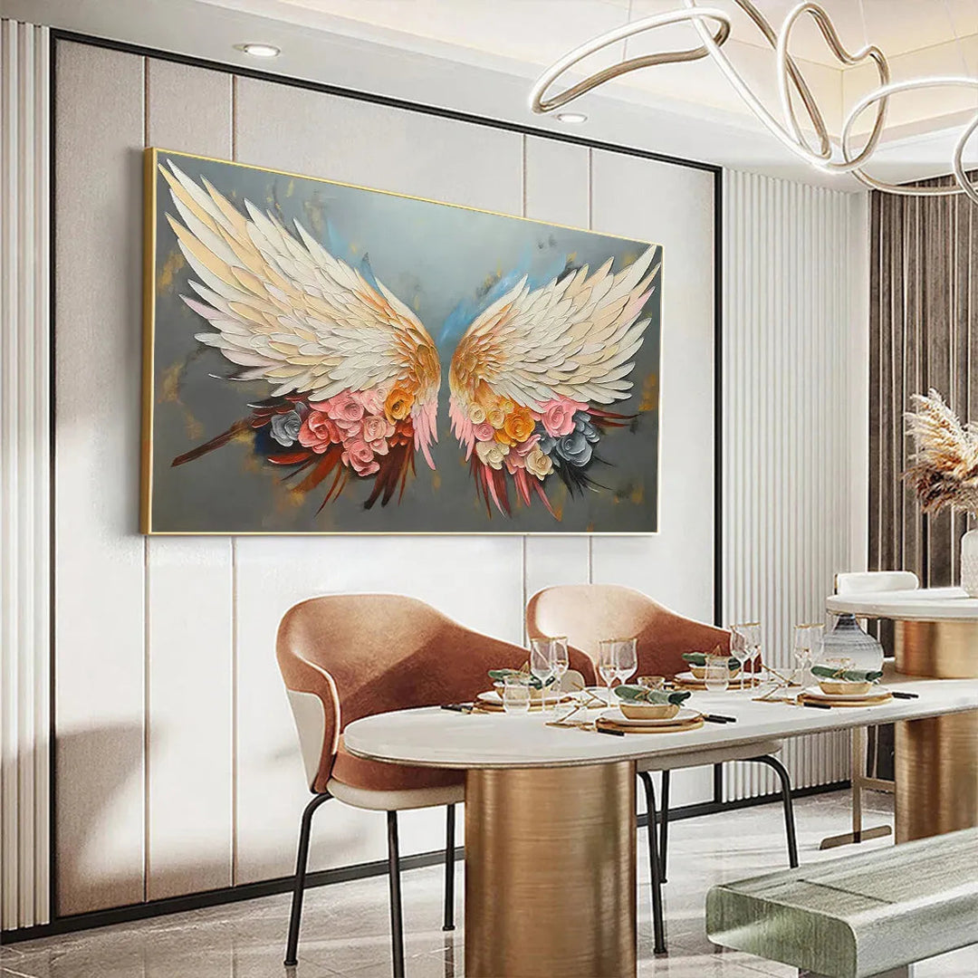 Floral Angel Wings Canvas Wall Art AA
