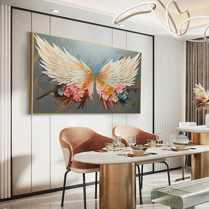 Floral Angel Wings Canvas Wall Art AA