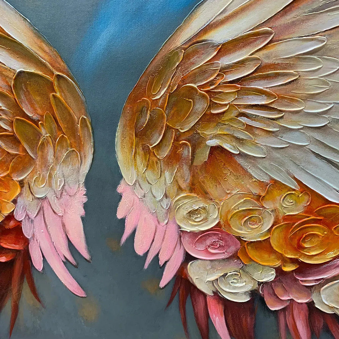 Floral Angel Wings Canvas Wall Art AA