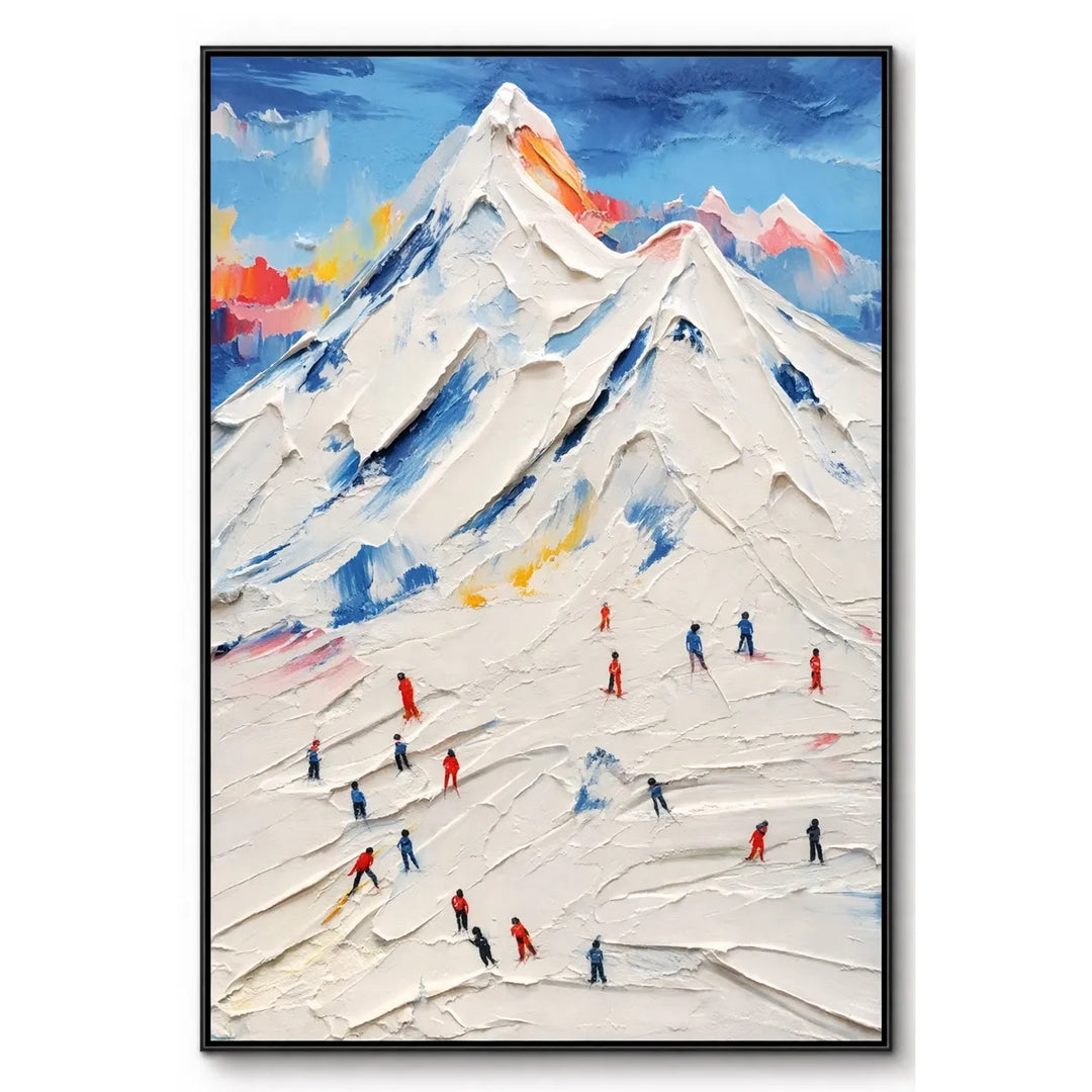 Impasto Ski Mountain Landscape Painting TA