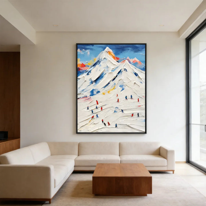 Impasto Ski Mountain Landscape Painting TA