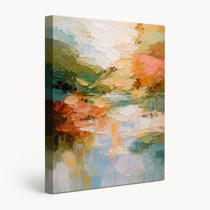 Impressionist Lake Abstract Nature Oil Painting HP