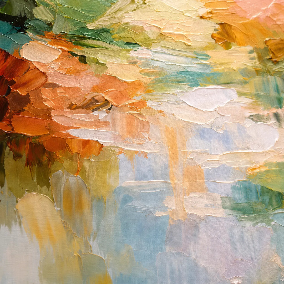 Impressionist Lake Abstract Nature Oil Painting HP