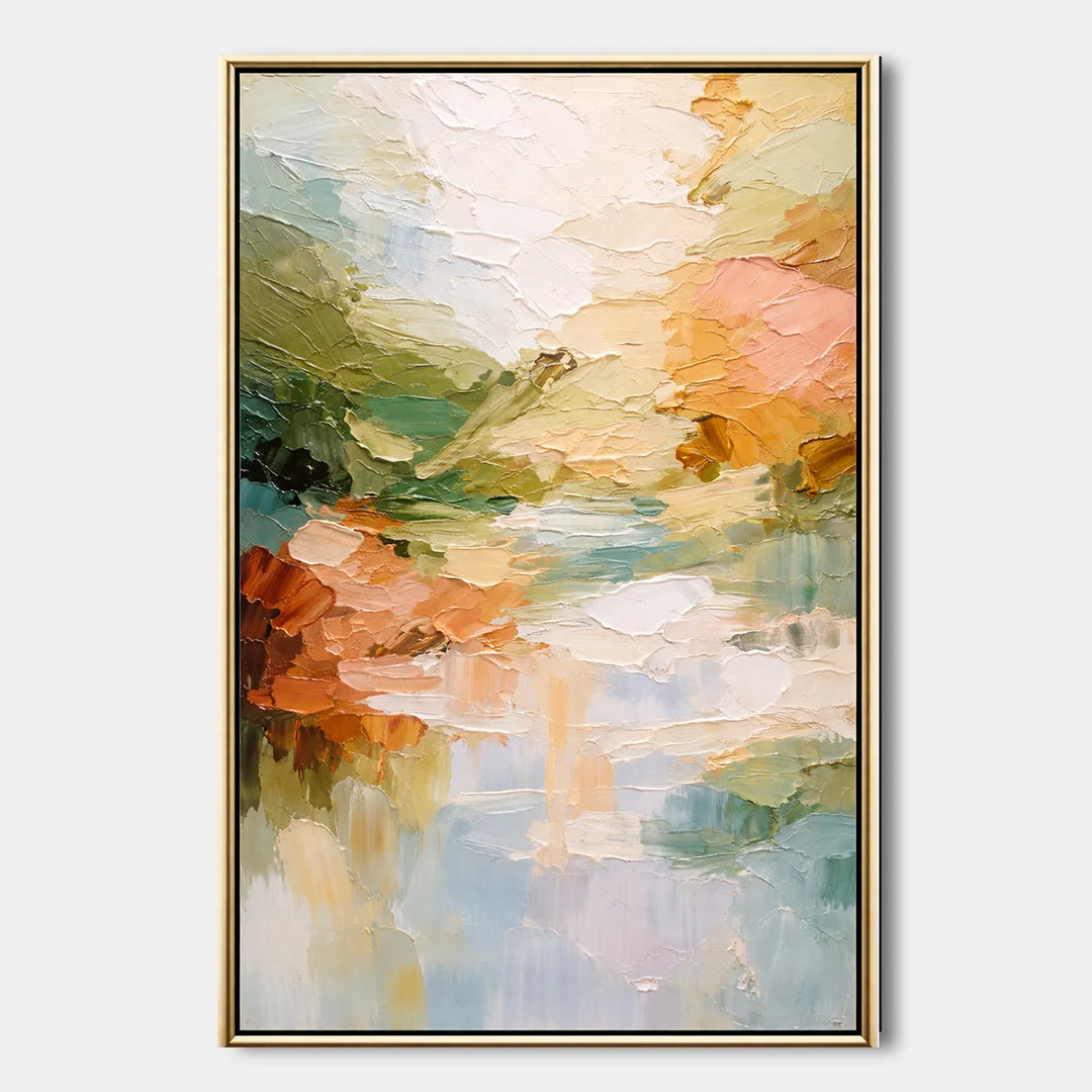 Impressionist Lake Abstract Nature Oil Painting HP