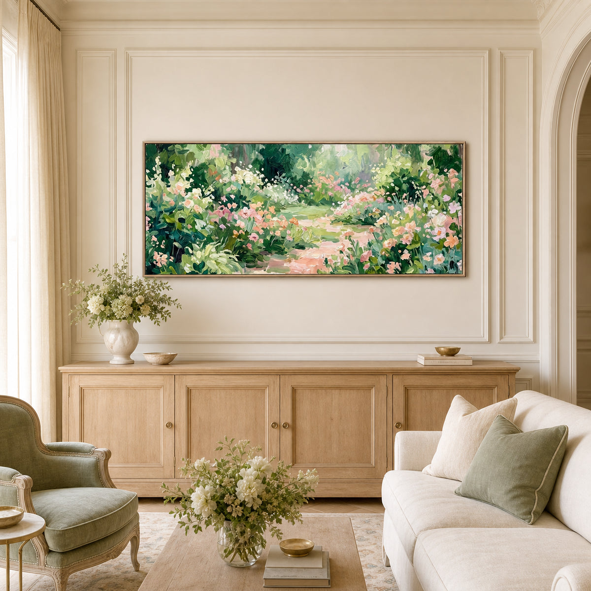 Impressionist Flower Garden Hand-Painted | HM#0724