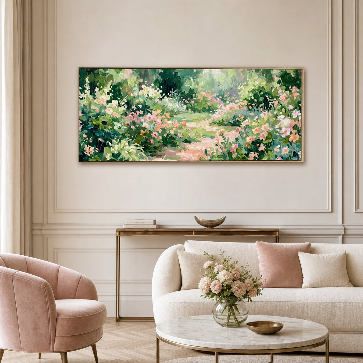 Impressionist Flower Garden Hand-Painted | HM#0724