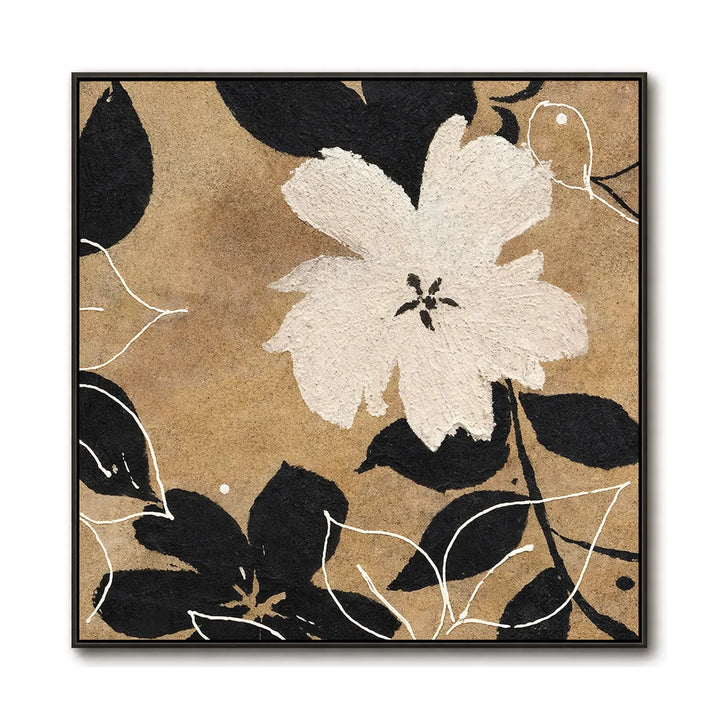 Inkblossom Ivory Abstract Painting TA