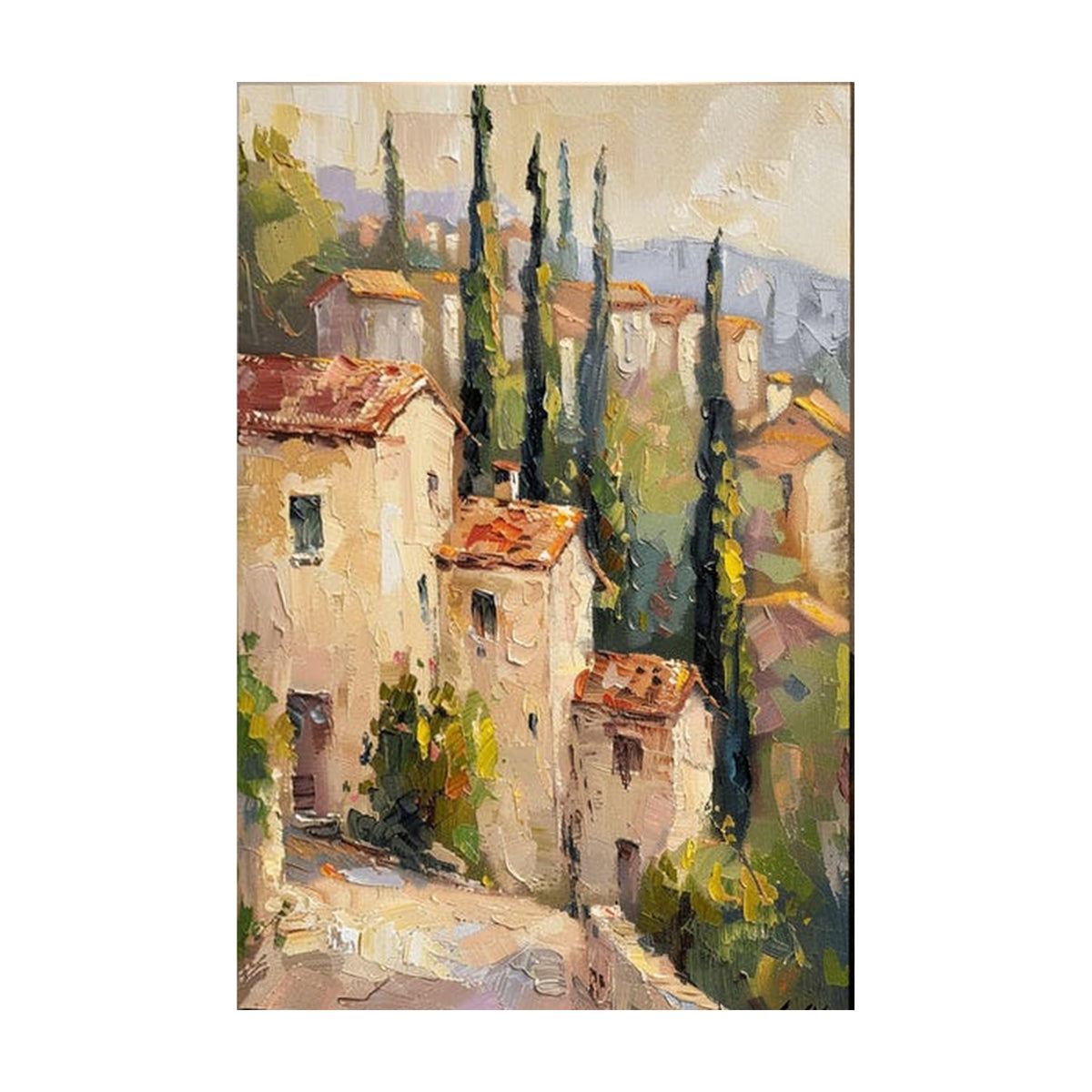 Italian Village Landscape Hand-Painted | HM#0728