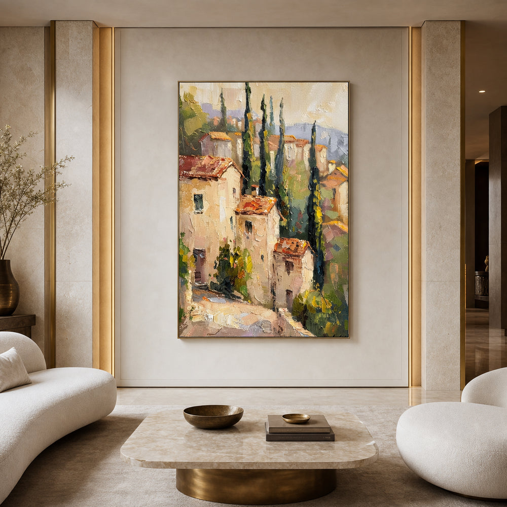 Italian Village Landscape Hand-Painted | HM#0728