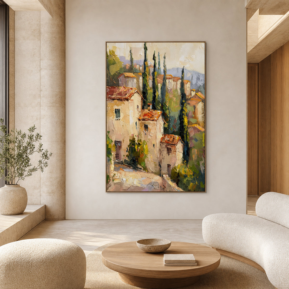 Italian Village Landscape Hand-Painted | HM#0728