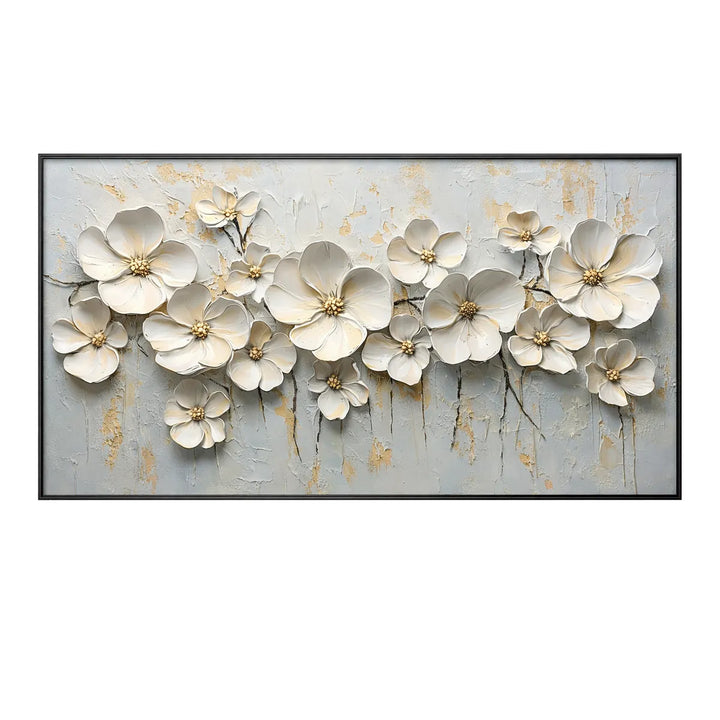 Ivory Bloom Relief Painting AA