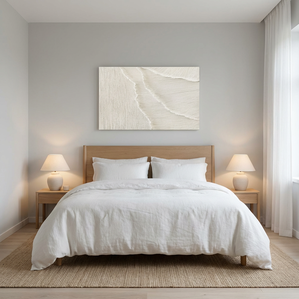 Ivory Flow-Textured Minimal Painting TA