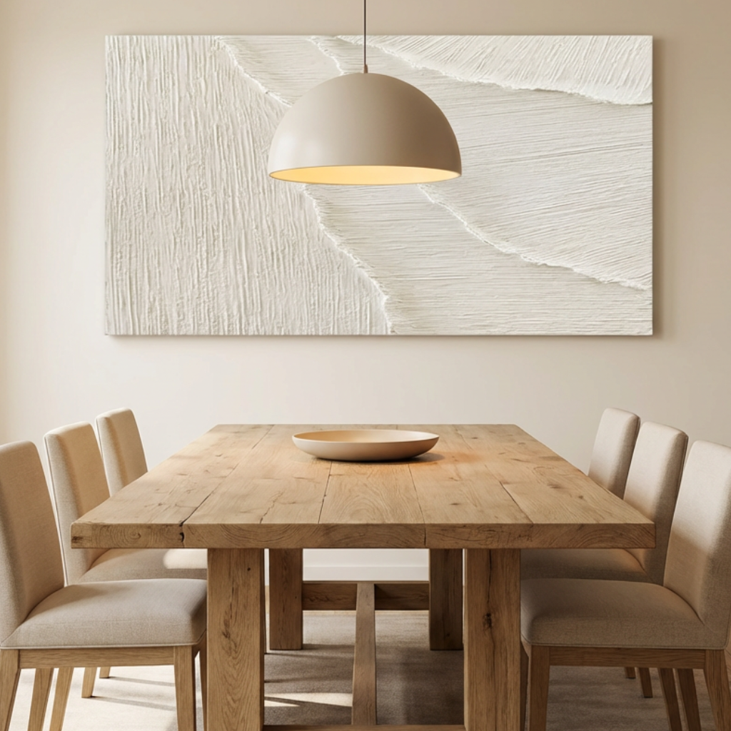 Ivory Flow-Textured Minimal Painting TA